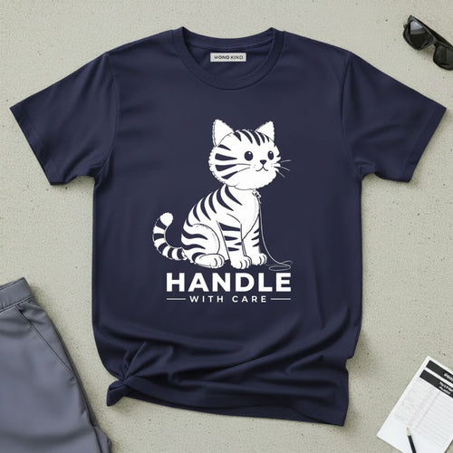 Cat "Handle with Care" T-Shirt