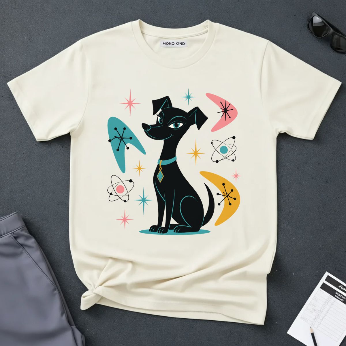 Mid-Century Black Dog Graphic Tee