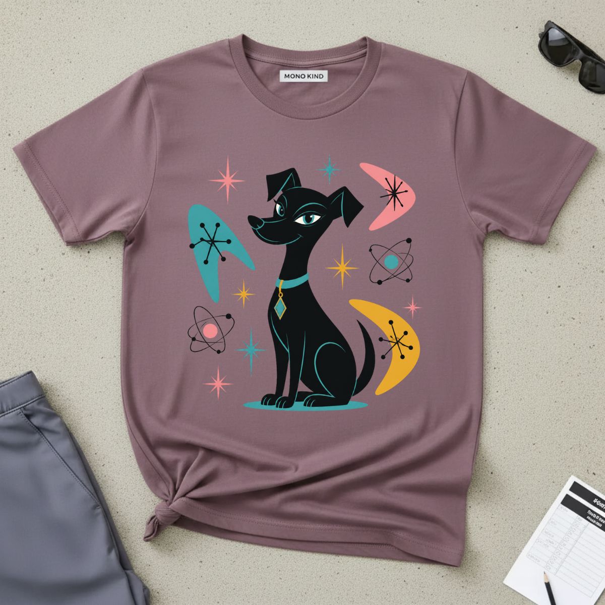 Mid-Century Black Dog Graphic Tee