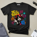 'No Rules' Street Cat Graphic T-Shirt