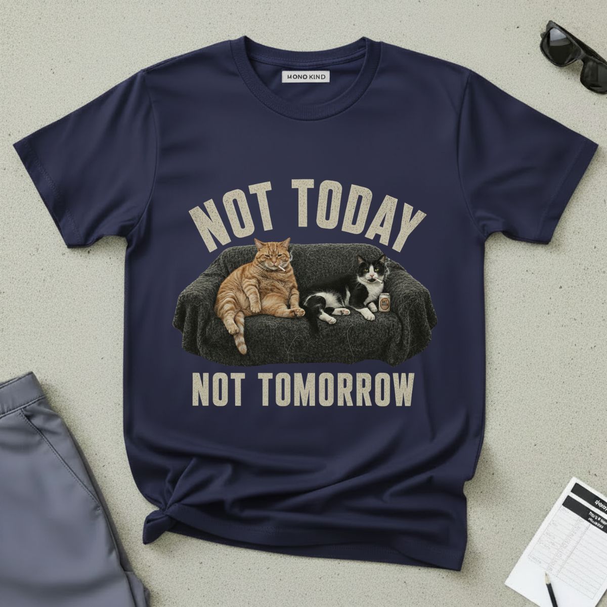 Not Today Not Tomorrow Cat Lounge T-Shirt
