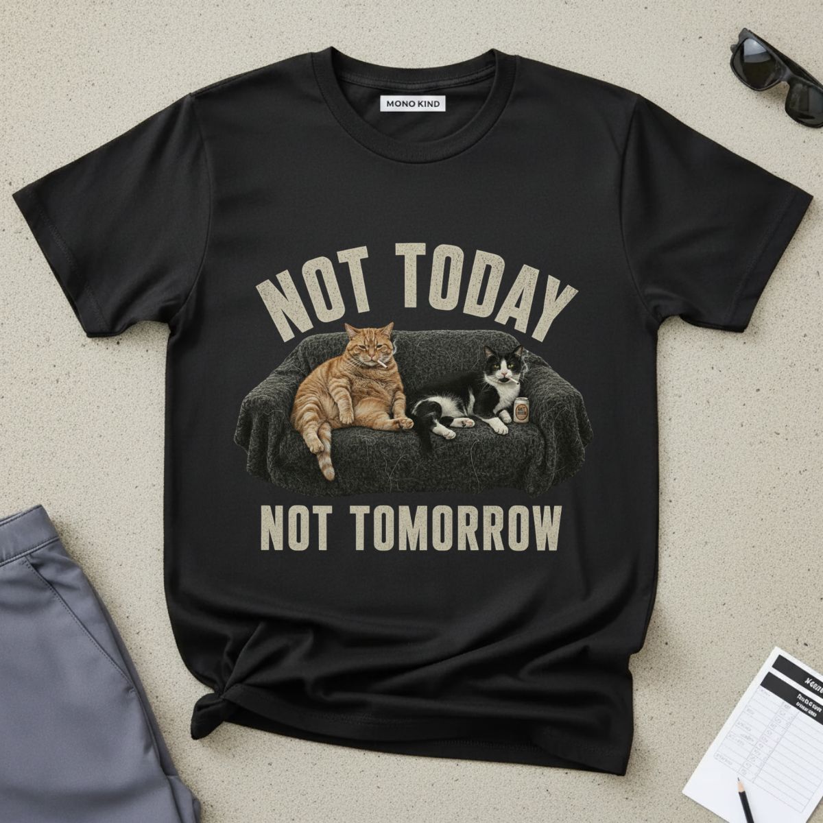 Not Today Not Tomorrow Cat Lounge T-Shirt