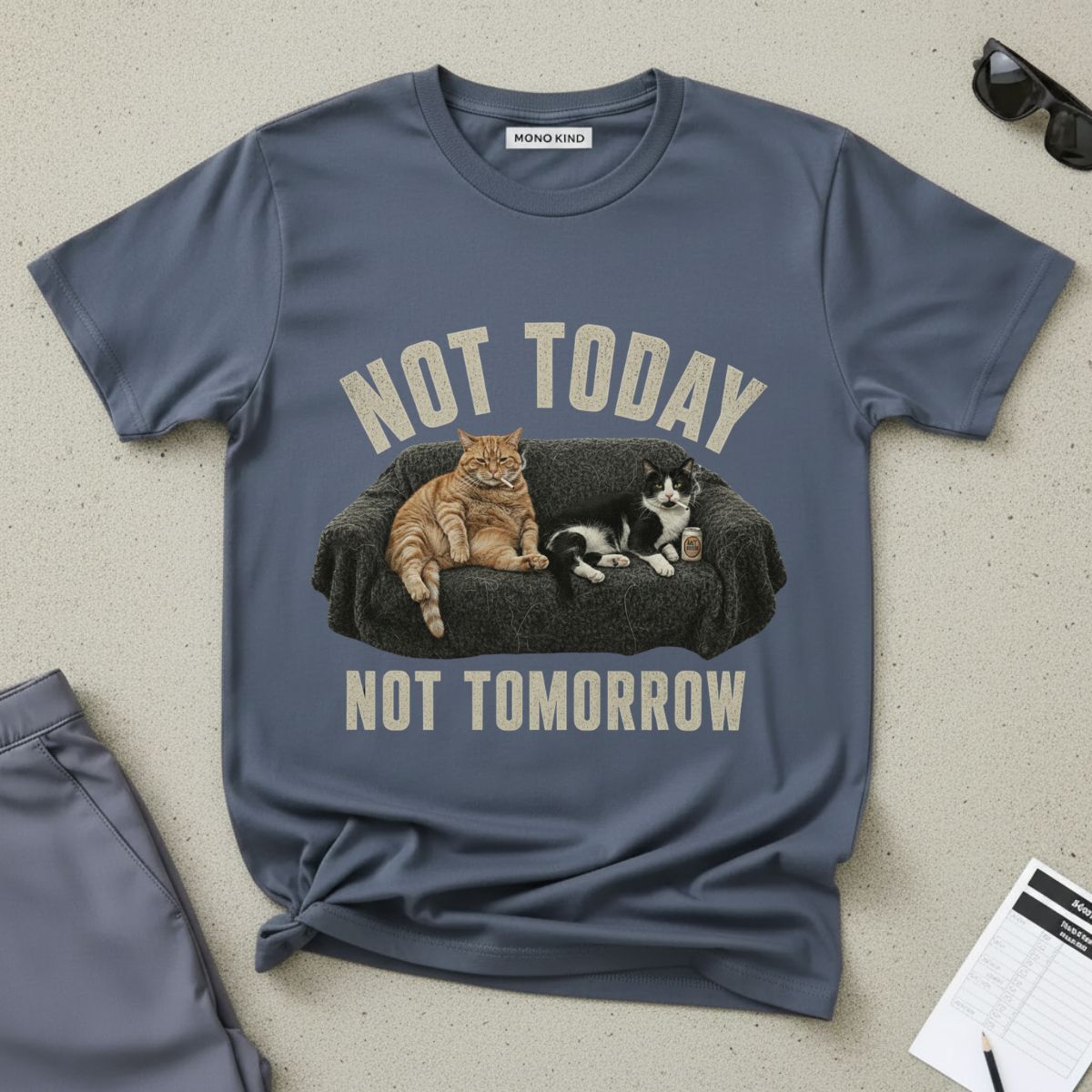 Not Today Not Tomorrow Cat Lounge T-Shirt