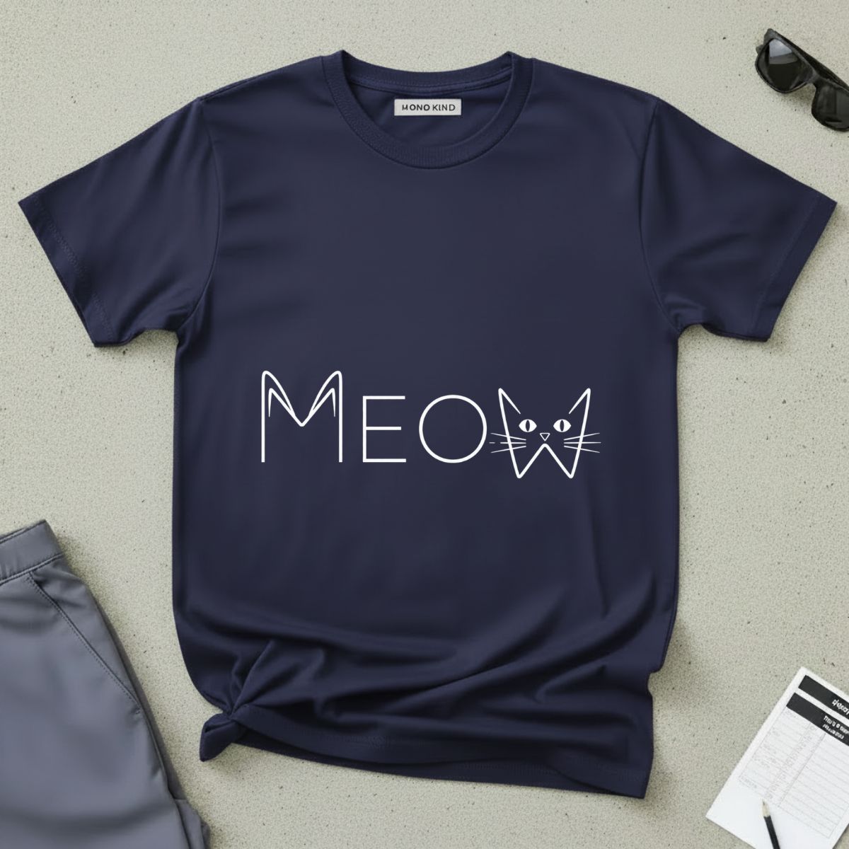Meow Cat Graphic T-Shirt