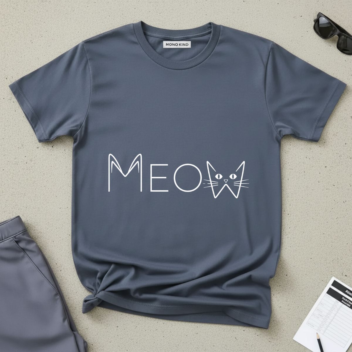 Meow Cat Graphic T-Shirt