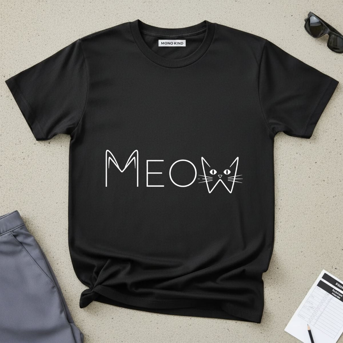 Meow Cat Graphic T-Shirt