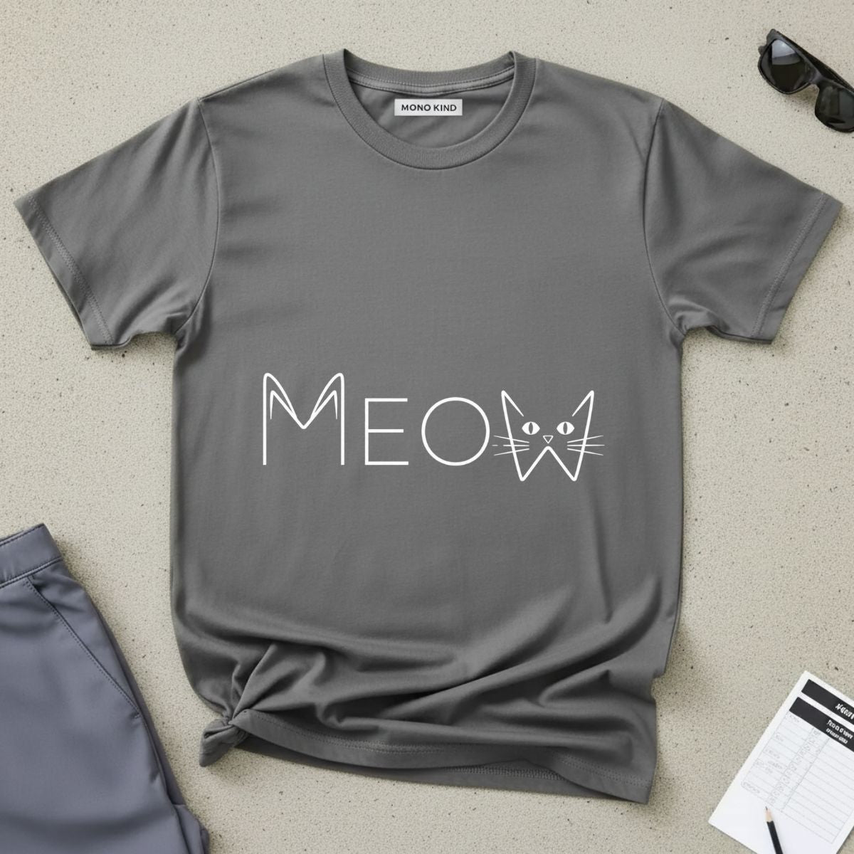 Meow Cat Graphic T-Shirt