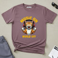 Music On, World Off Cat T-Shirt