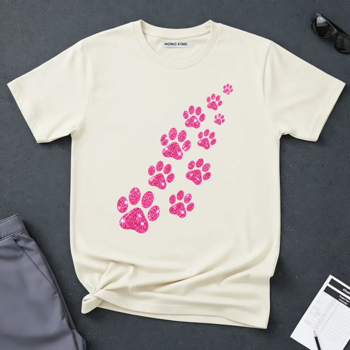 Pink Paw Print T-Shirt