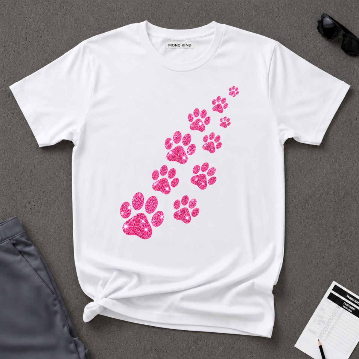 Pink Paw Print T-Shirt