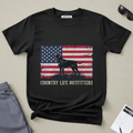 American Flag Hunting Doberman T-Shirt