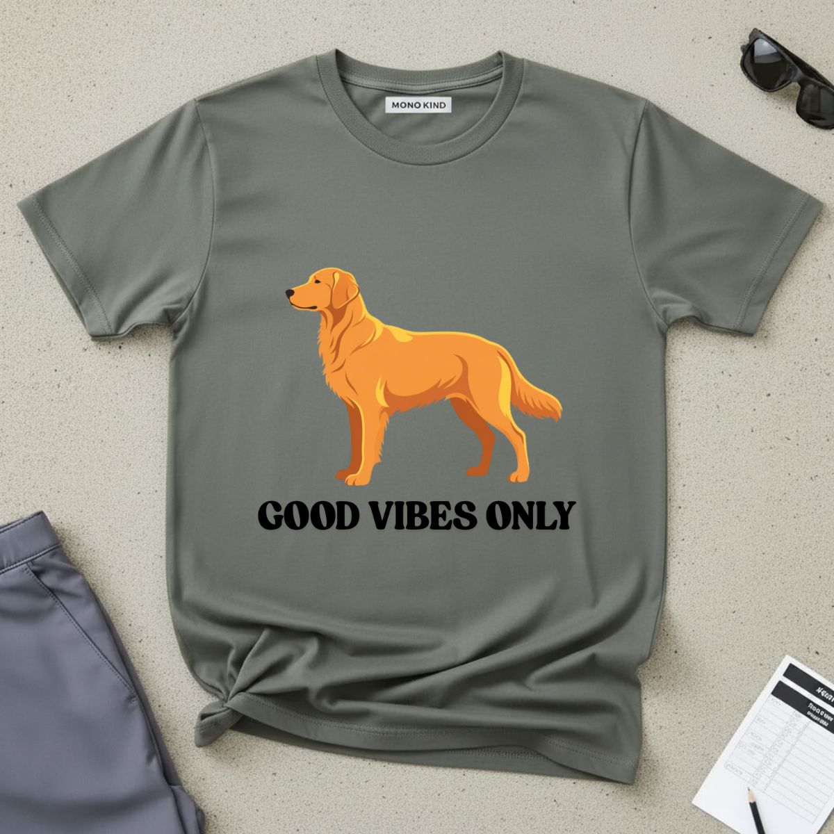 Good Vibes Only Golden Retriever T-Shirt