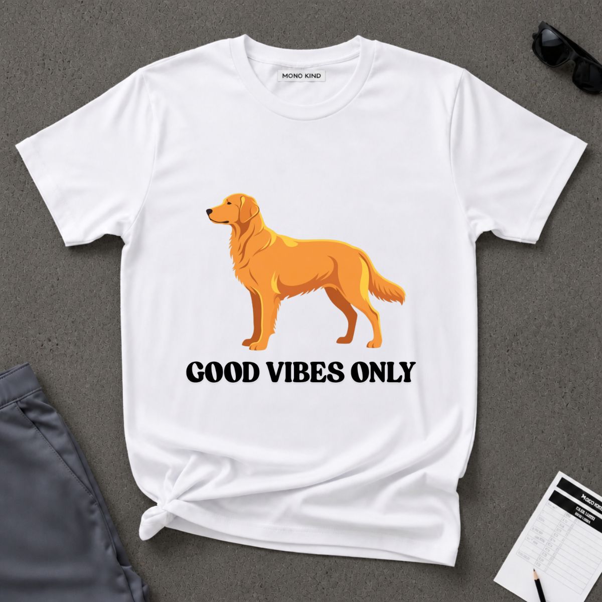 Good Vibes Only Golden Retriever T-Shirt