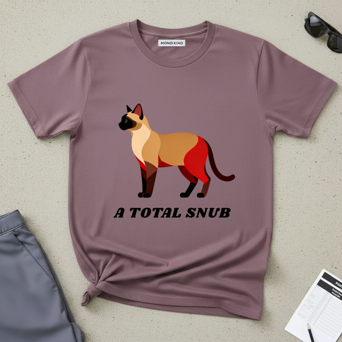 Siamese Cat 'A Total Snub' T-Shirt