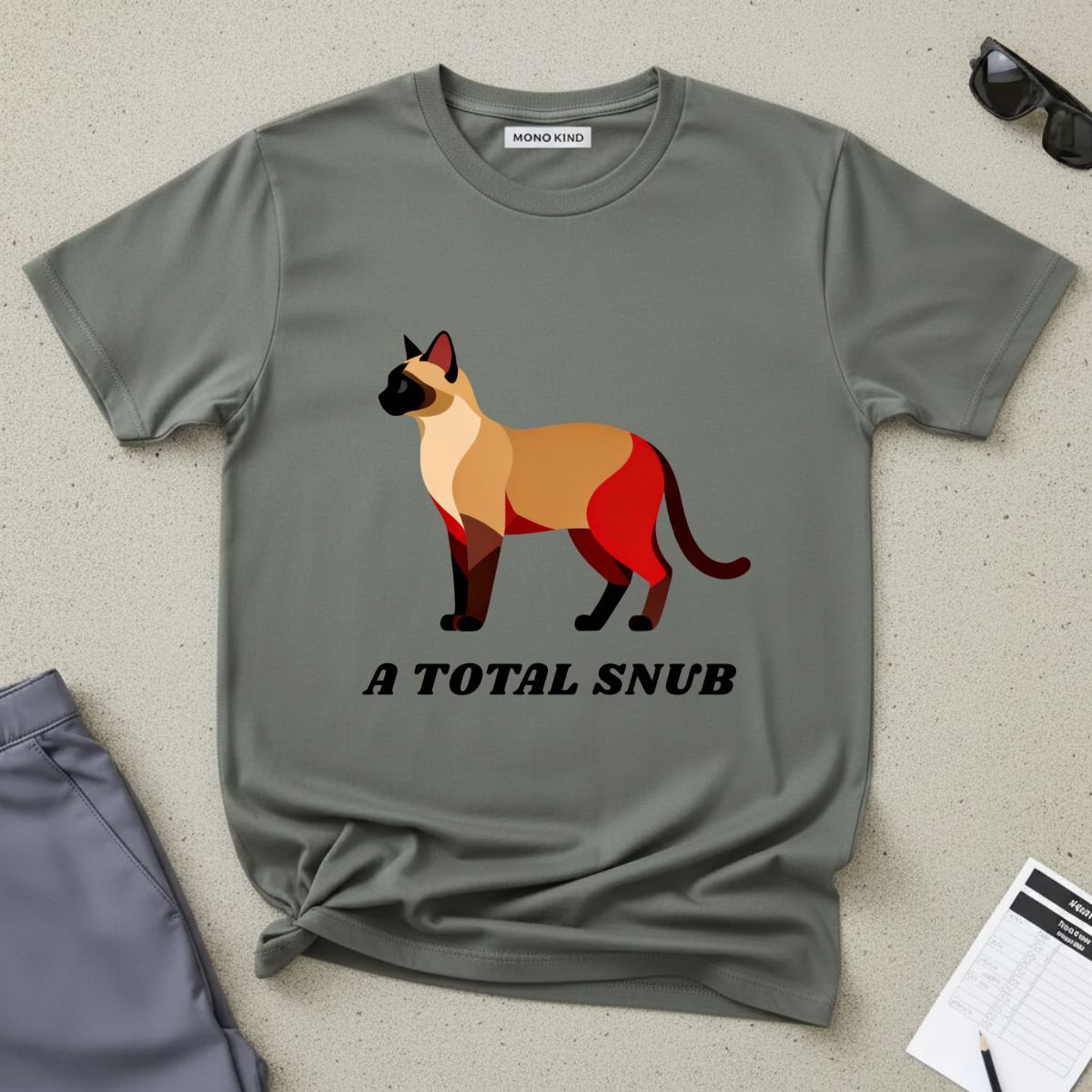 Siamese Cat 'A Total Snub' T-Shirt