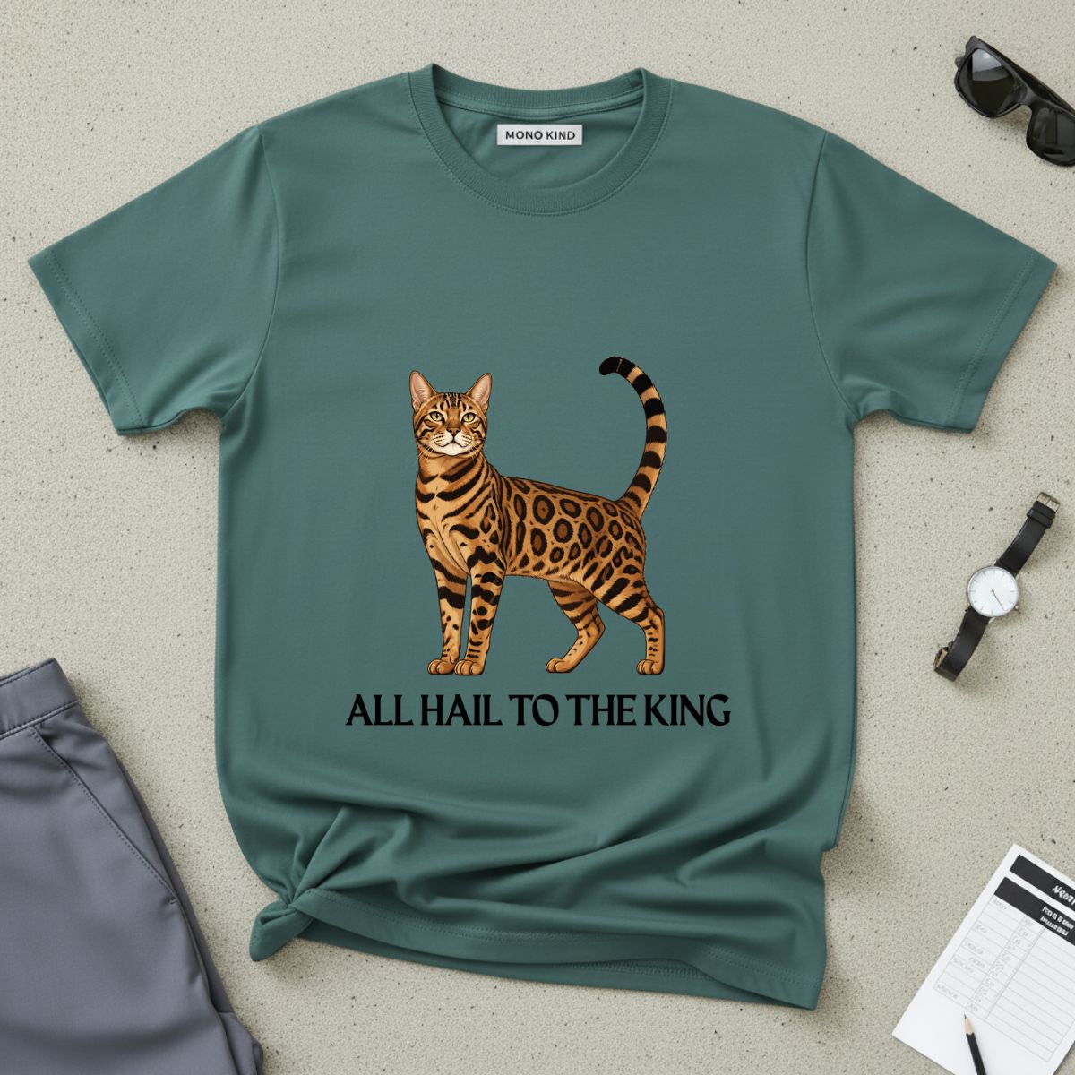 'All Hail to the King' Bengal Cat Graphic Tee
