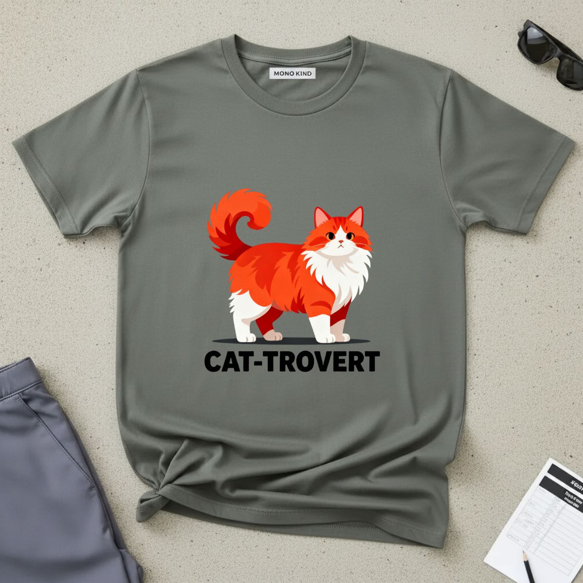 Cat-Trovert Graphic T-Shirt
