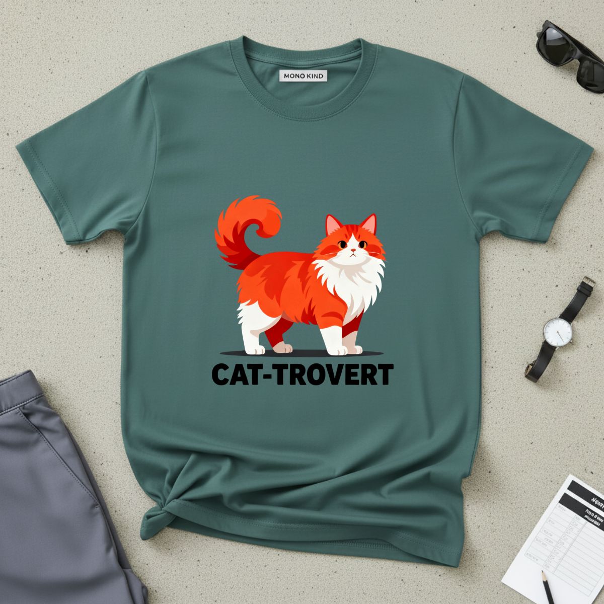 Cat-Trovert Graphic T-Shirt