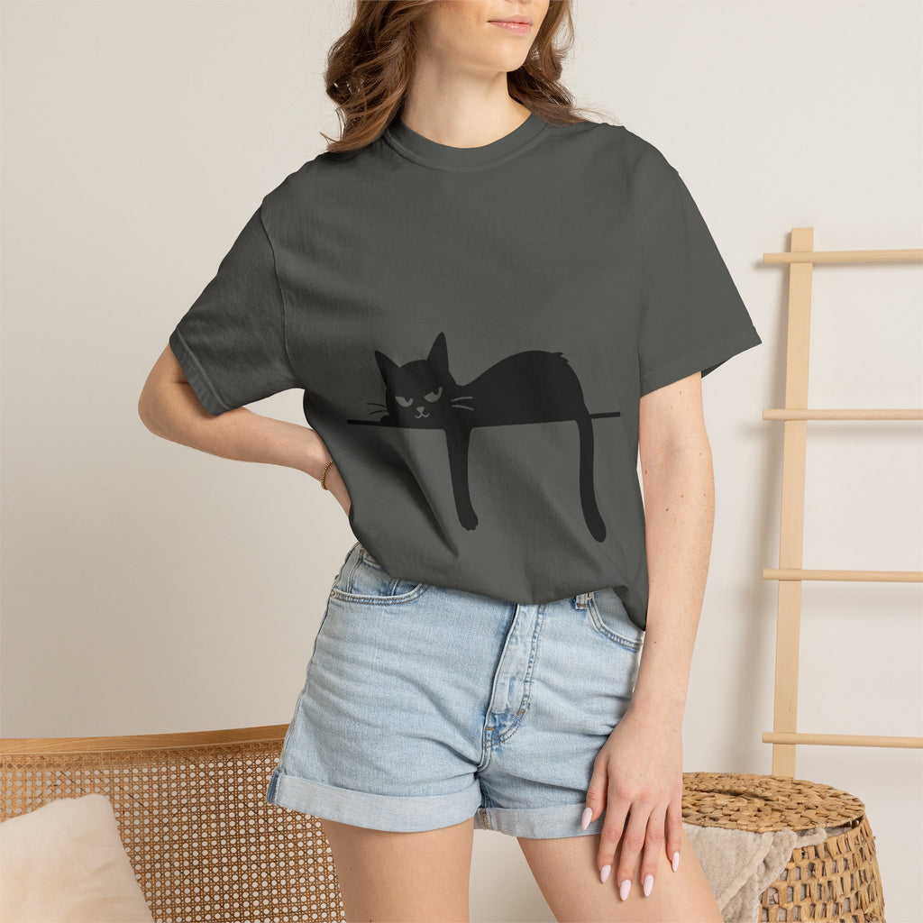 Grumpy Black Cat Silhouette T-Shirt
