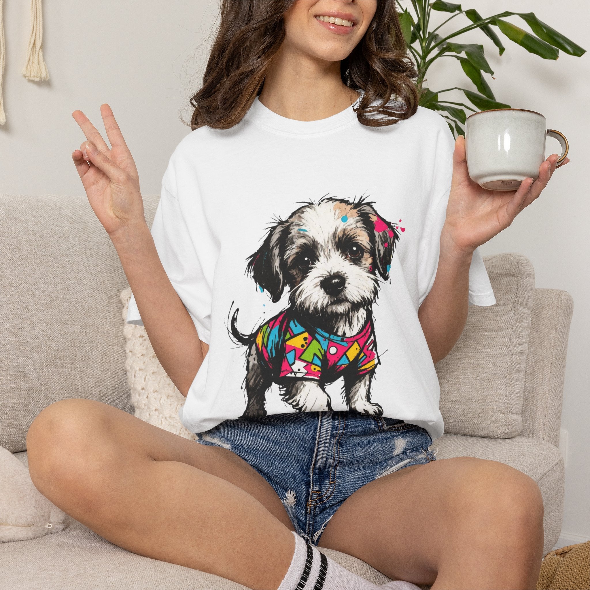 Shih Tzu Puppy Retro 90s Graphic T-Shirt