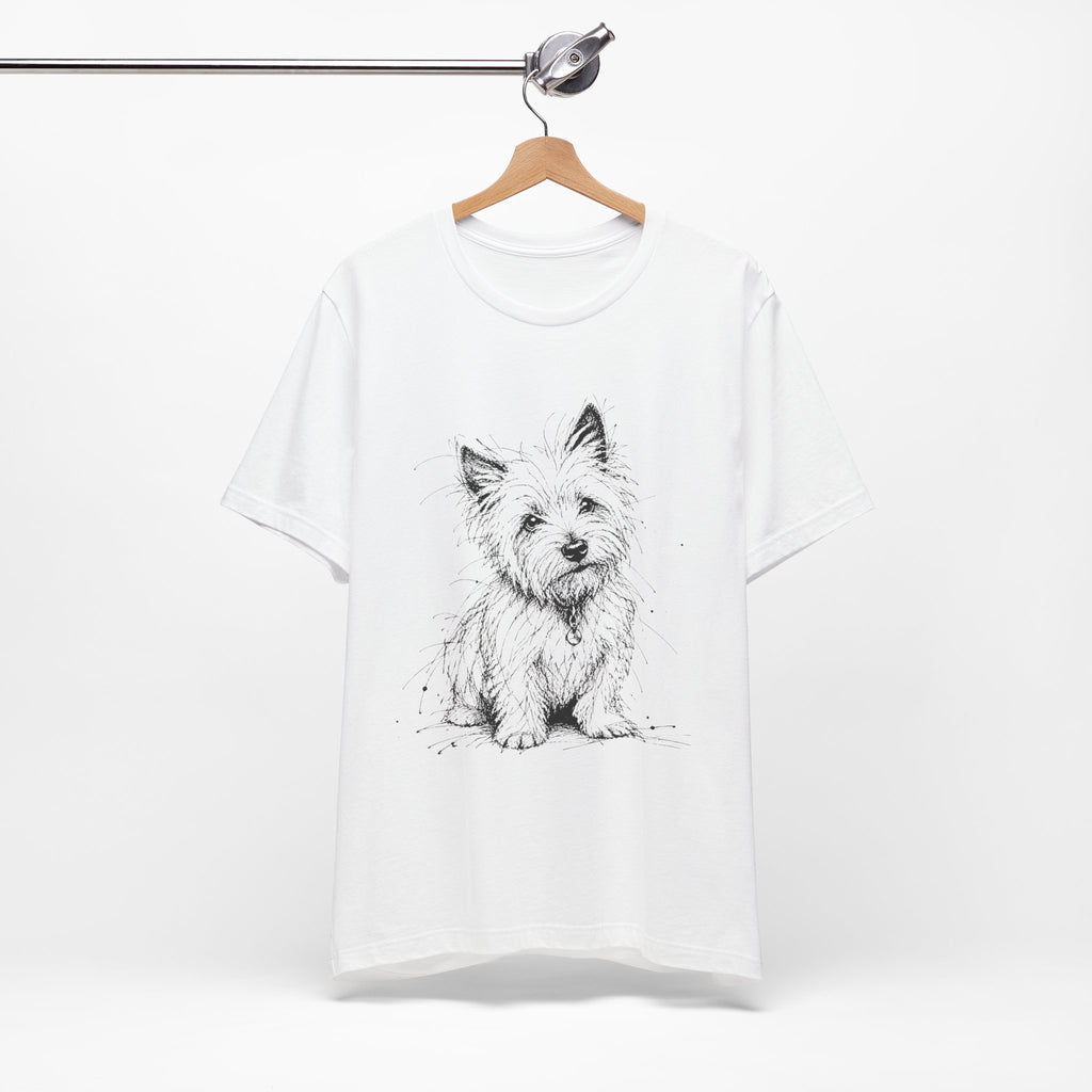 Westie Sketch T‑Shirt – Hand-Drawn West Highland White Terrier Tee