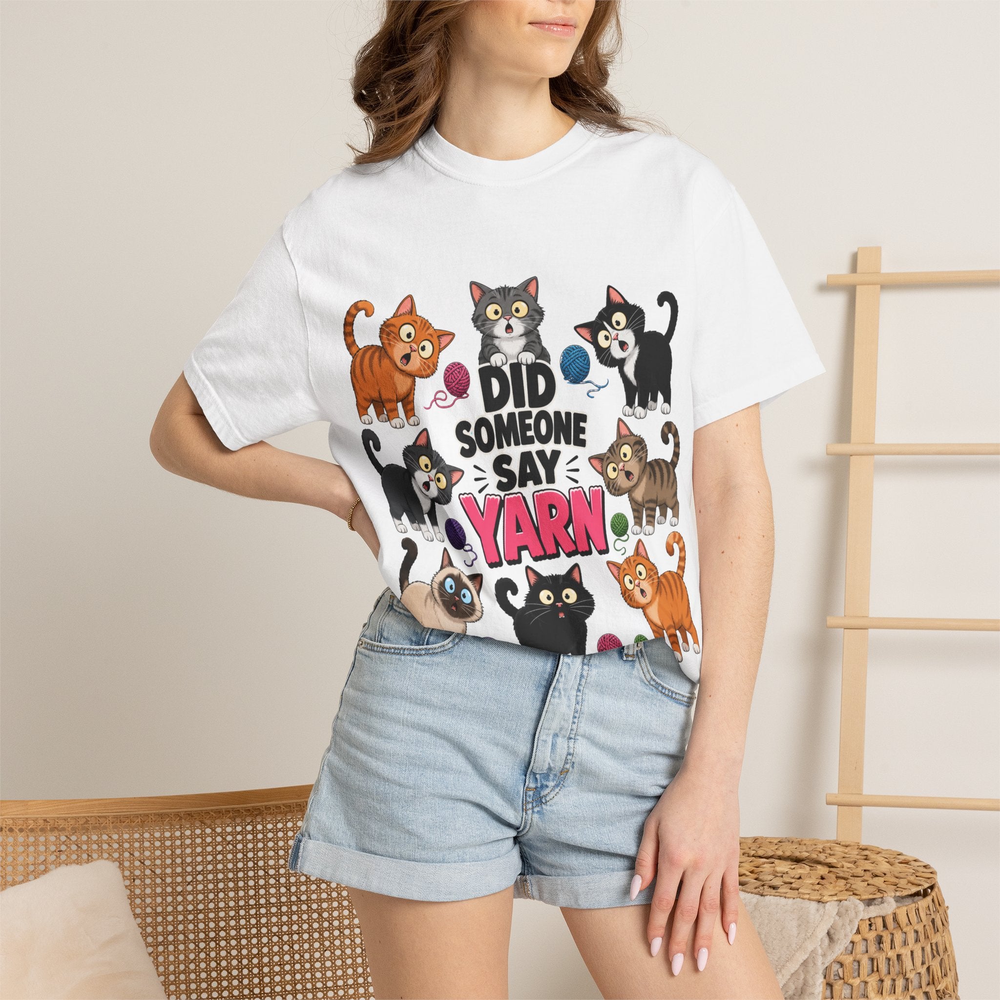 DID SOMEONE SAY YARN? Kittens Graphic T-Shirt