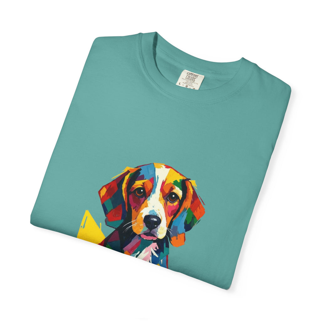 Beagle Pop Art T-Shirt — Colorful Mosaic Hound Puppy Graphic