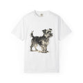 Wire-Haired Terrier Sketch T-Shirt — Monochrome Watercolor Dog Portrait