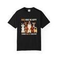Dogs Make Me Happy T-Shirt — Cute Cartoon Dogs Graphic Tee