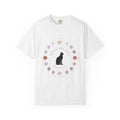 Mystical Moon Phases Boho Celestial T-Shirt — Black Cat Moon Phase Design