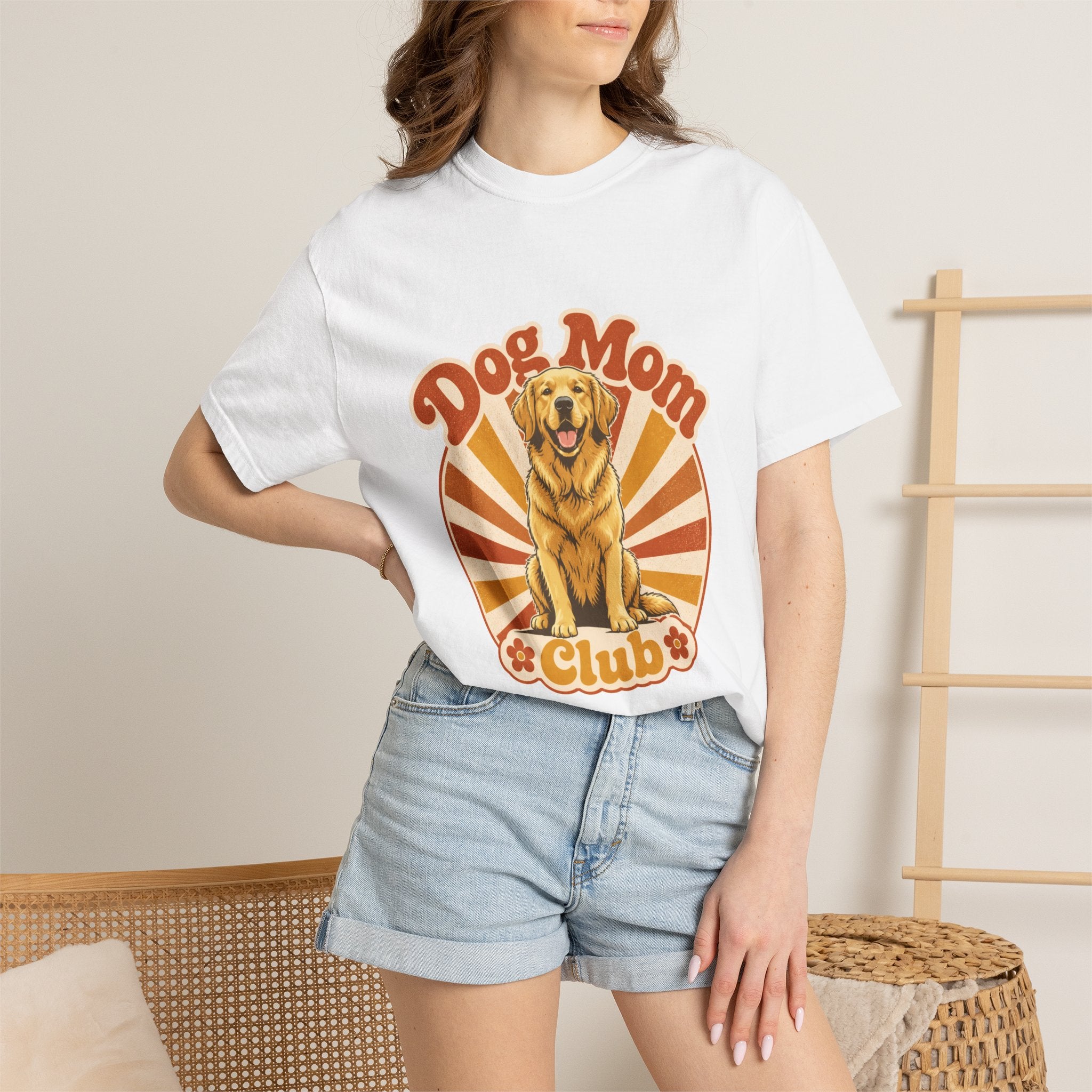 Dog Mom Club T-Shirt — Retro Golden Retriever Tee for Dog Lovers