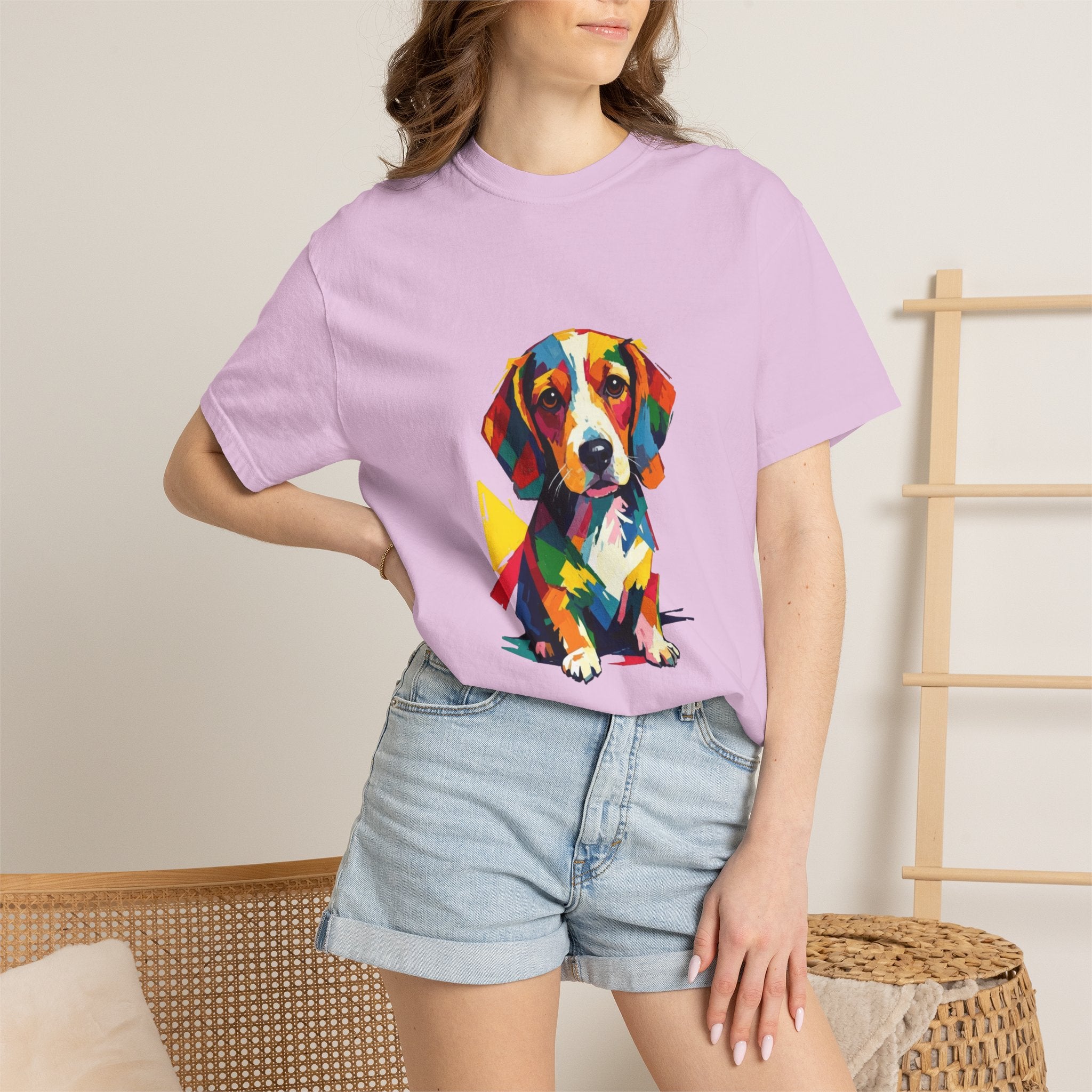 Beagle Pop Art T-Shirt — Colorful Mosaic Hound Puppy Graphic