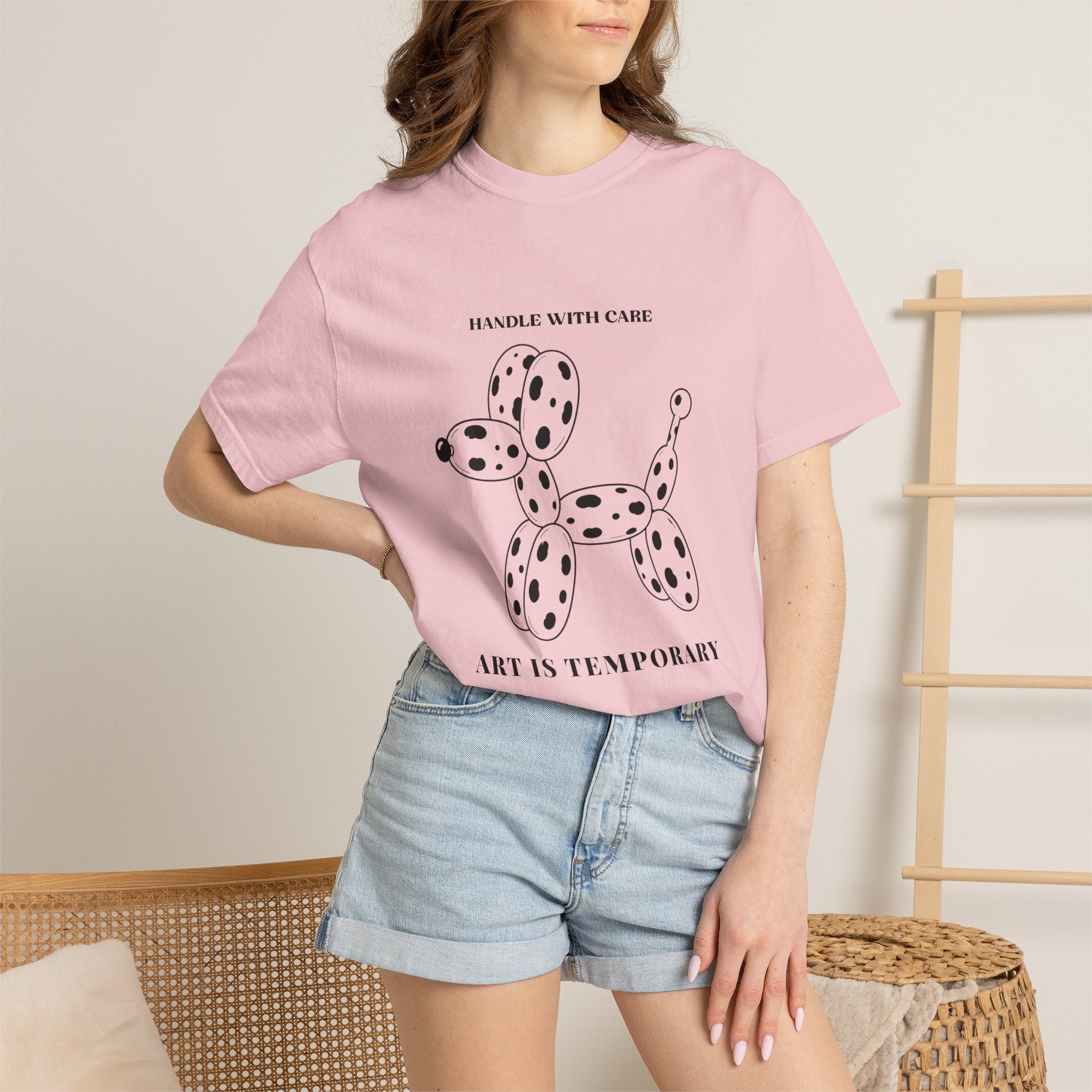 Art Is Temporary Balloon Dog T-Shirt — 'Handle With Care' Graphic Tee