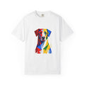 Noble Hound Geometric Dog T-Shirt — Vibrant Low-Poly Pop Art