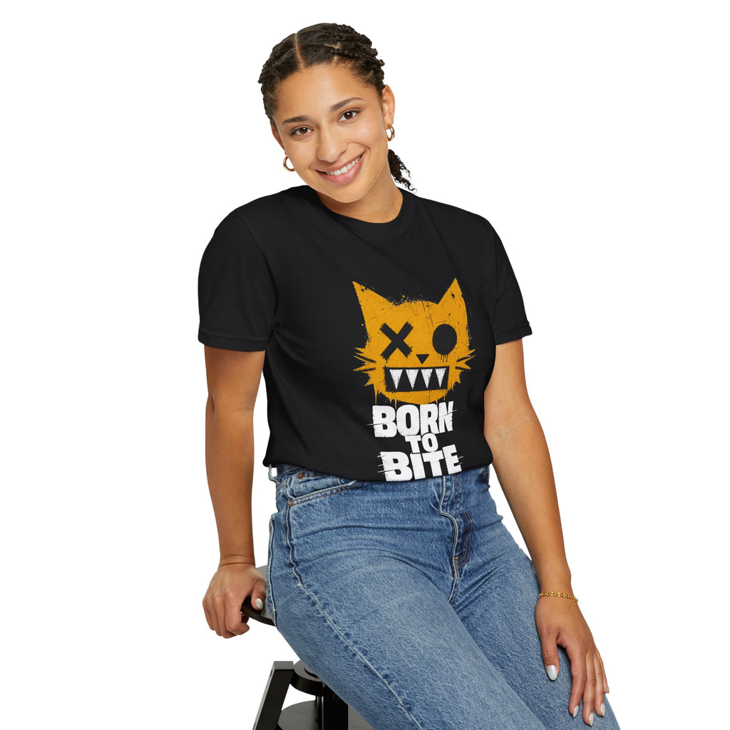 Born to Bite Cat T-Shirt — Graphic Halloween Horror Tee