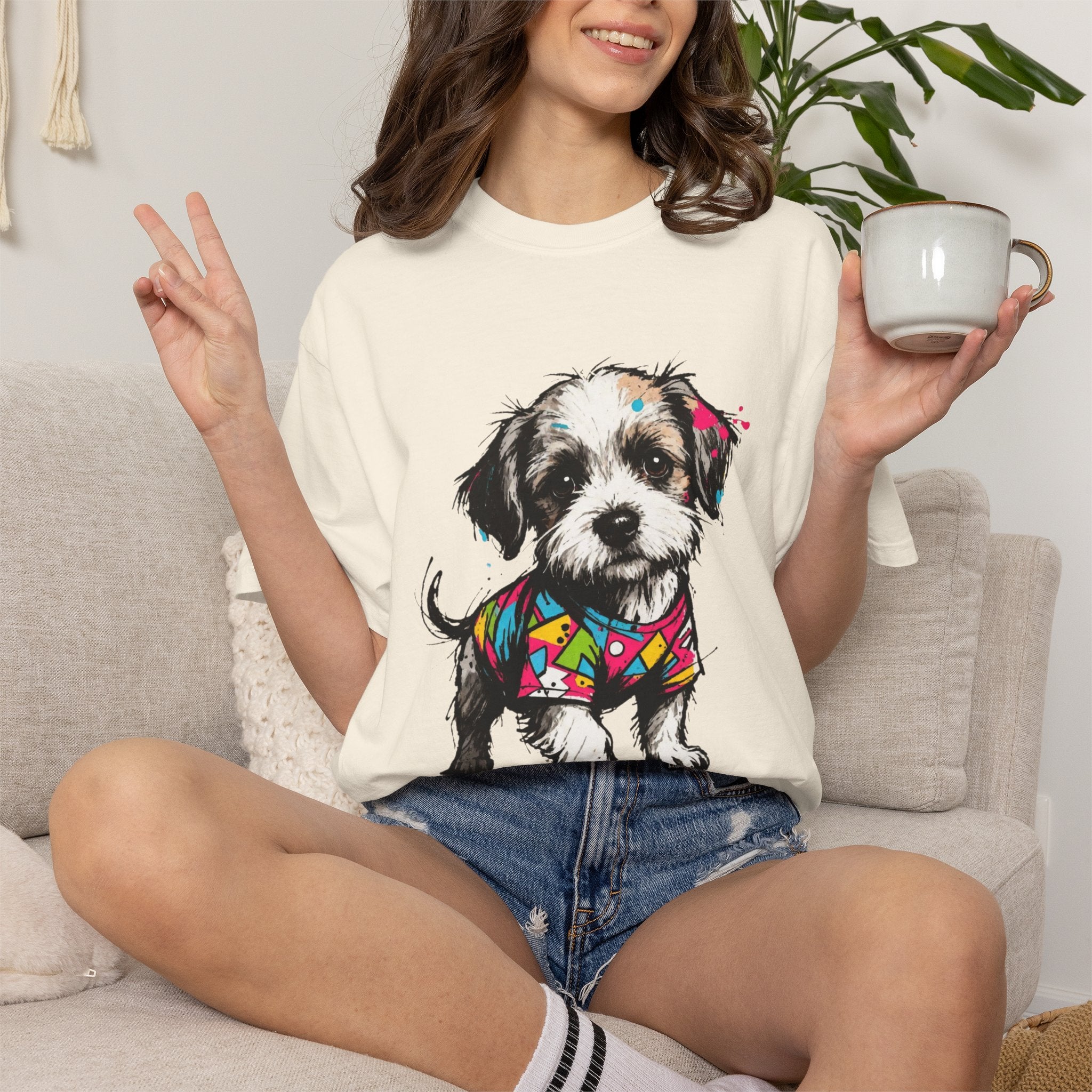 Shih Tzu Puppy Retro 90s Graphic T-Shirt