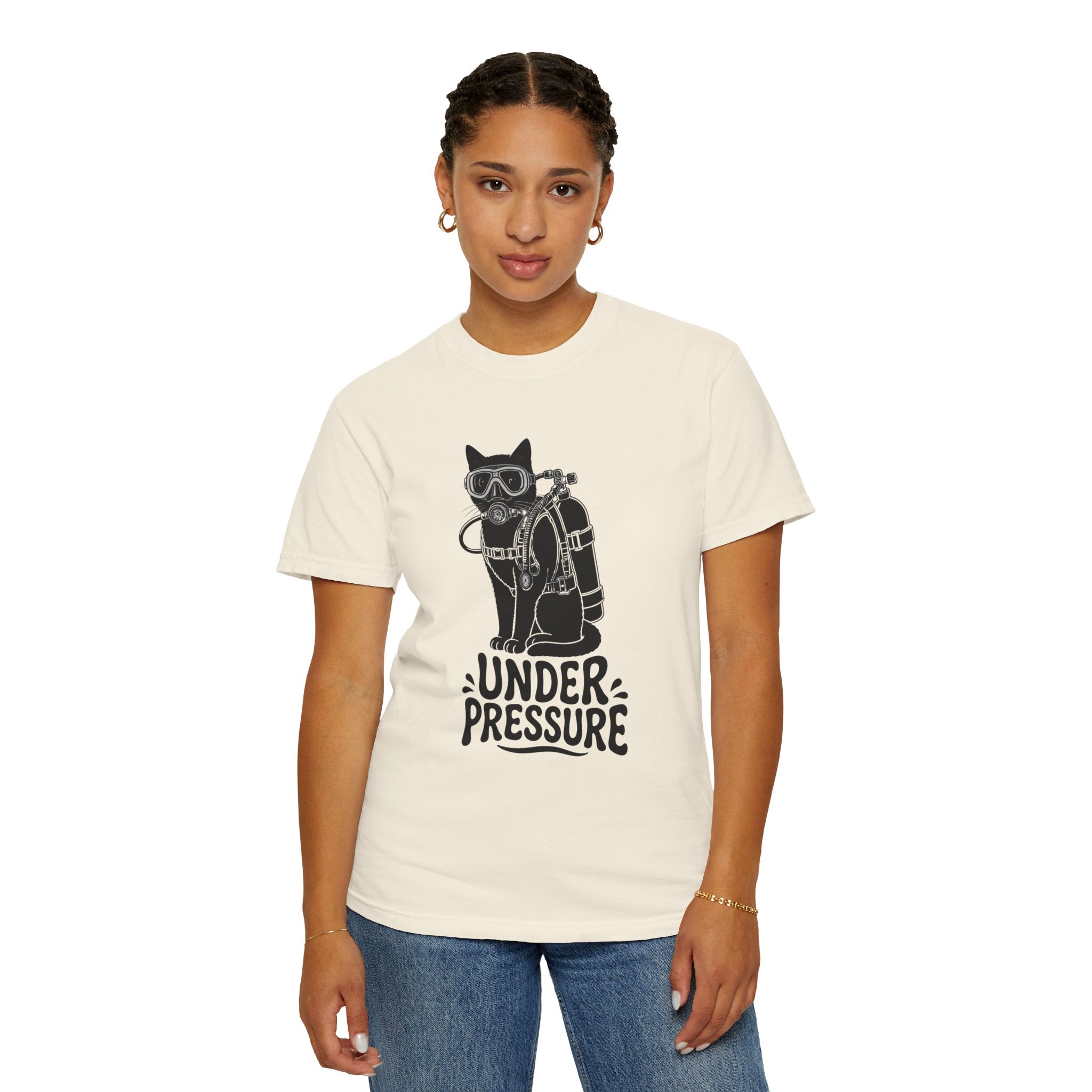 Sleepy Grumpy Cat Tee — Minimal Silhouette Lounging Cat T-Shirt