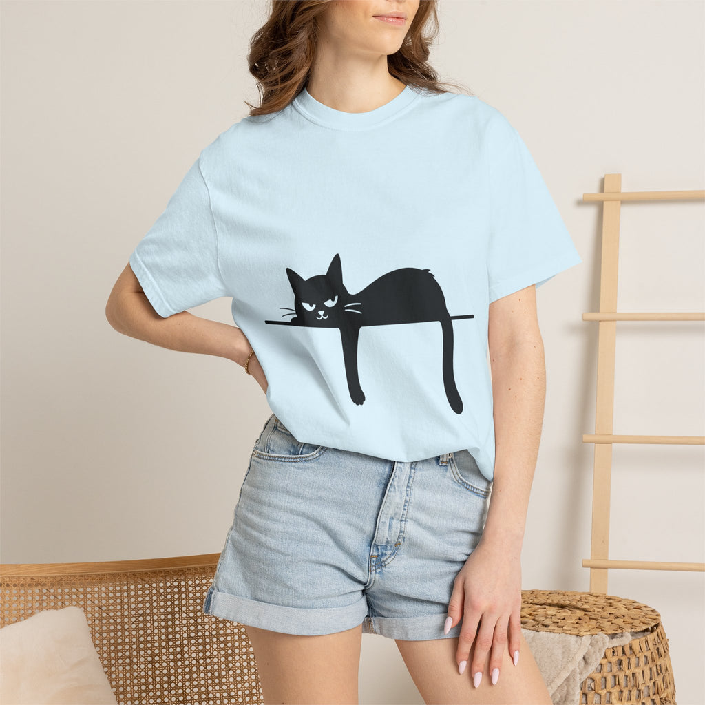 Grumpy Black Cat Silhouette T-Shirt
