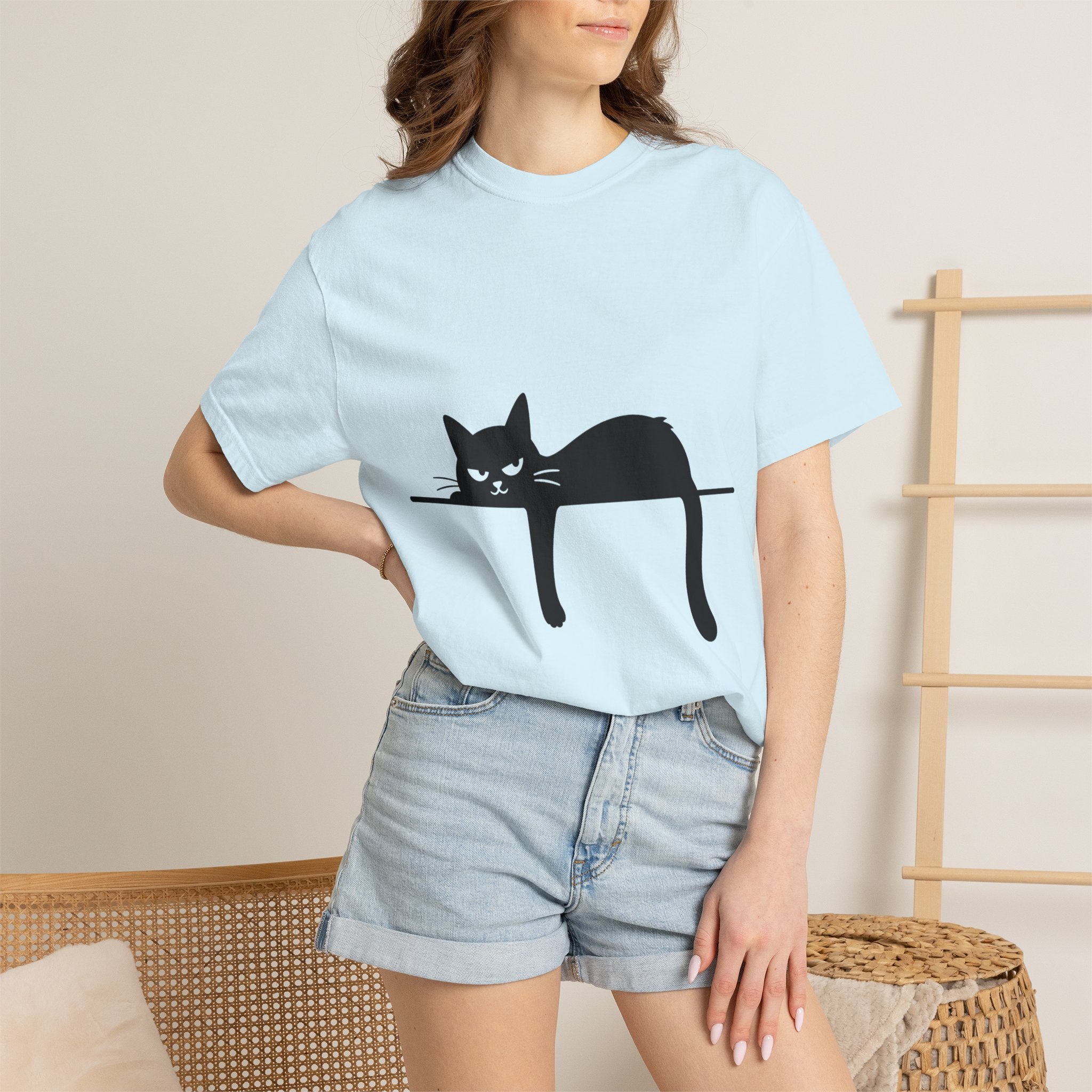 Grumpy Black Cat Silhouette T-Shirt