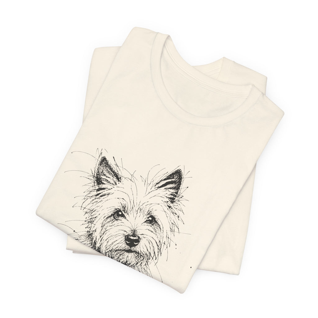 Westie Sketch T‑Shirt – Hand-Drawn West Highland White Terrier Tee