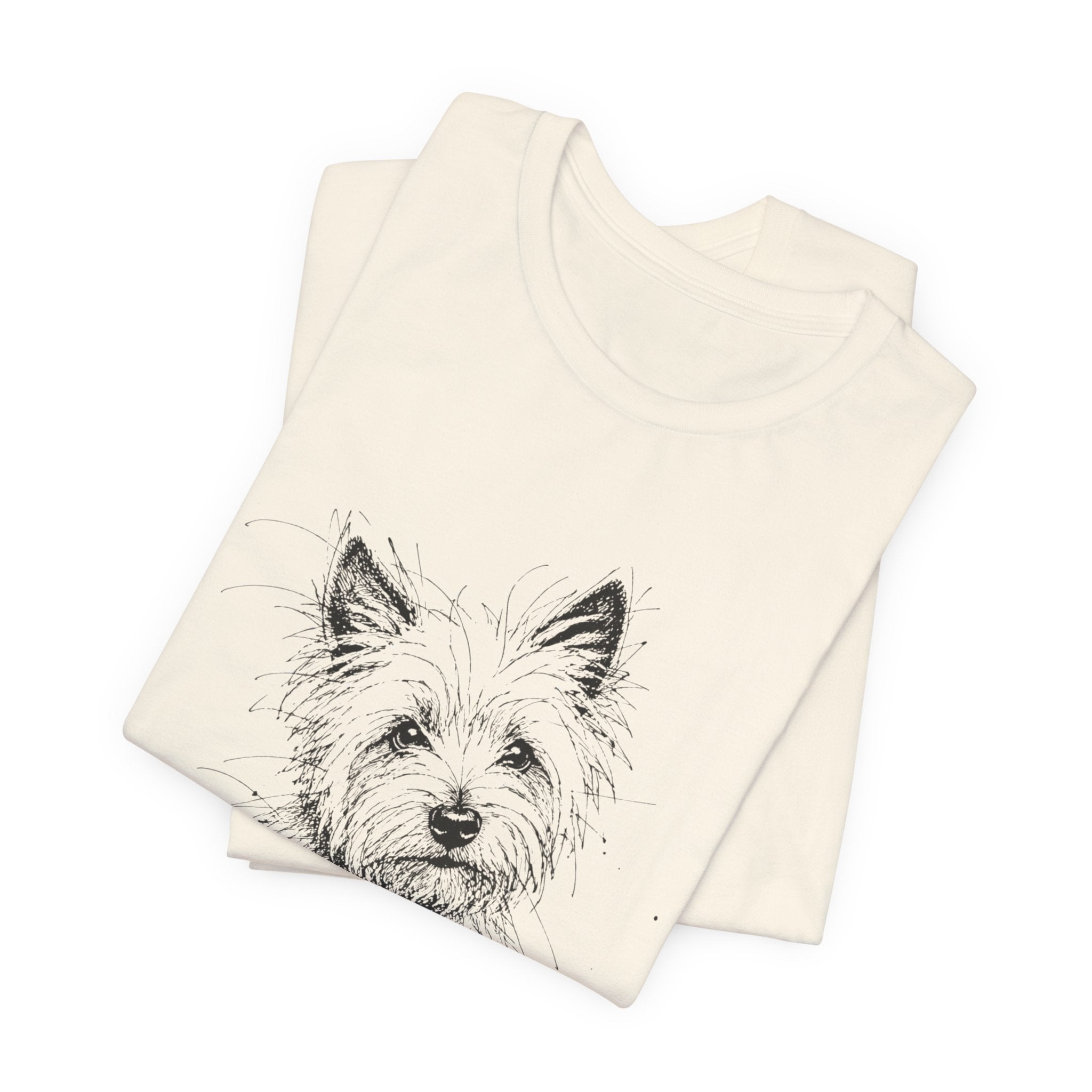 Westie Sketch T‑Shirt – Hand-Drawn West Highland White Terrier Tee
