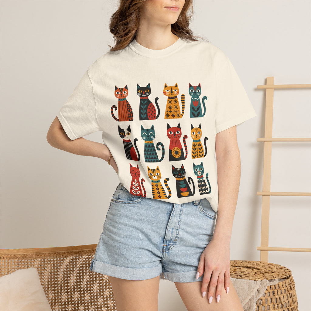 Nordic Folk Cats T-Shirt — 12 Scandinavian Patterned Cats
