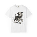 Wire‑Haired Terrier Puppy Running T-Shirt — Energetic Ink Sketch Design