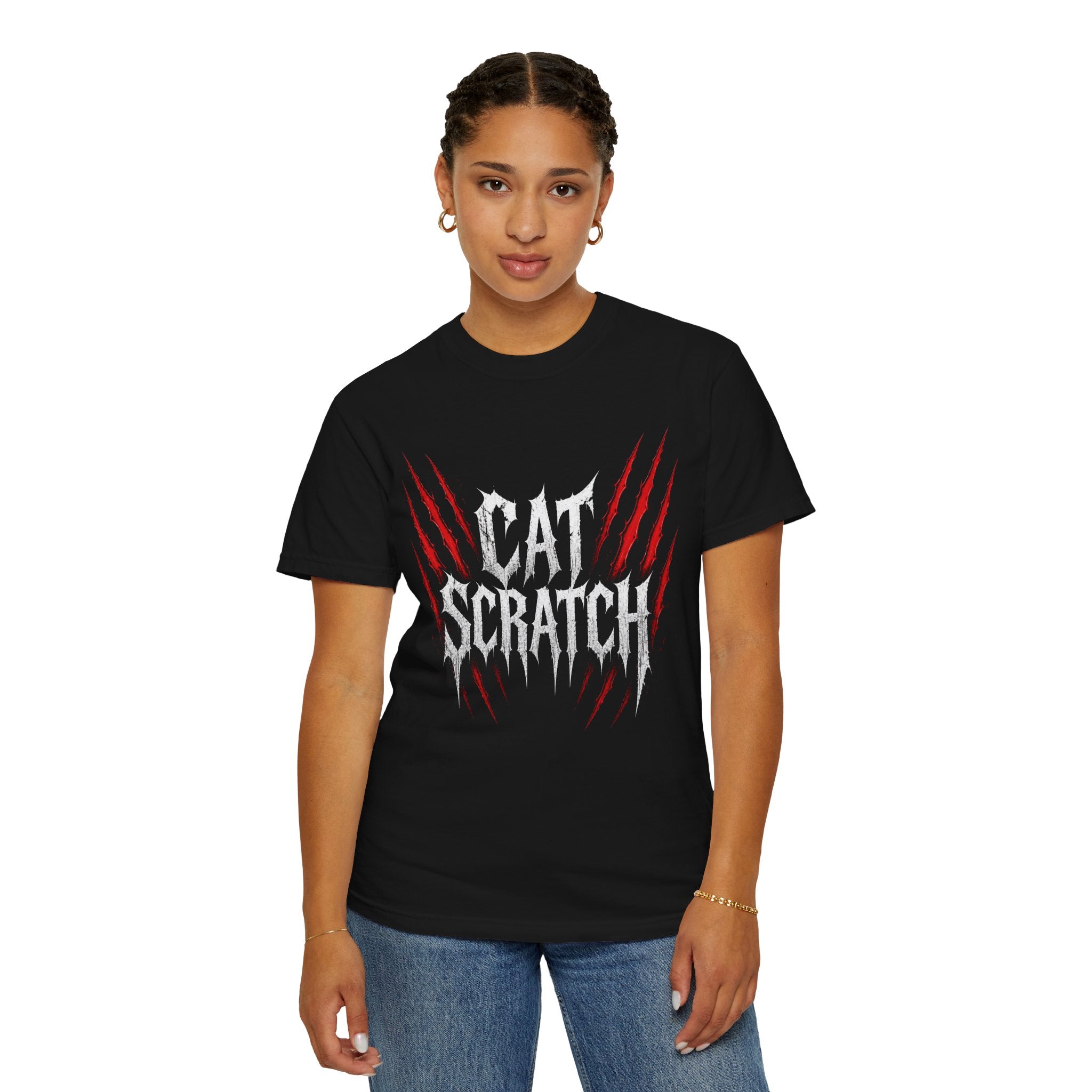 Cat Scratch Deathcore T-Shirt — Bloody Claw Mark Metal Tee