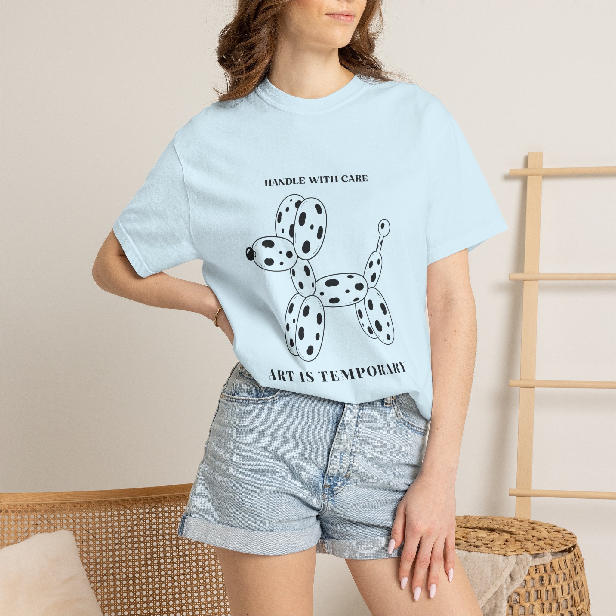 Art Is Temporary Balloon Dog T-Shirt — 'Handle With Care' Graphic Tee
