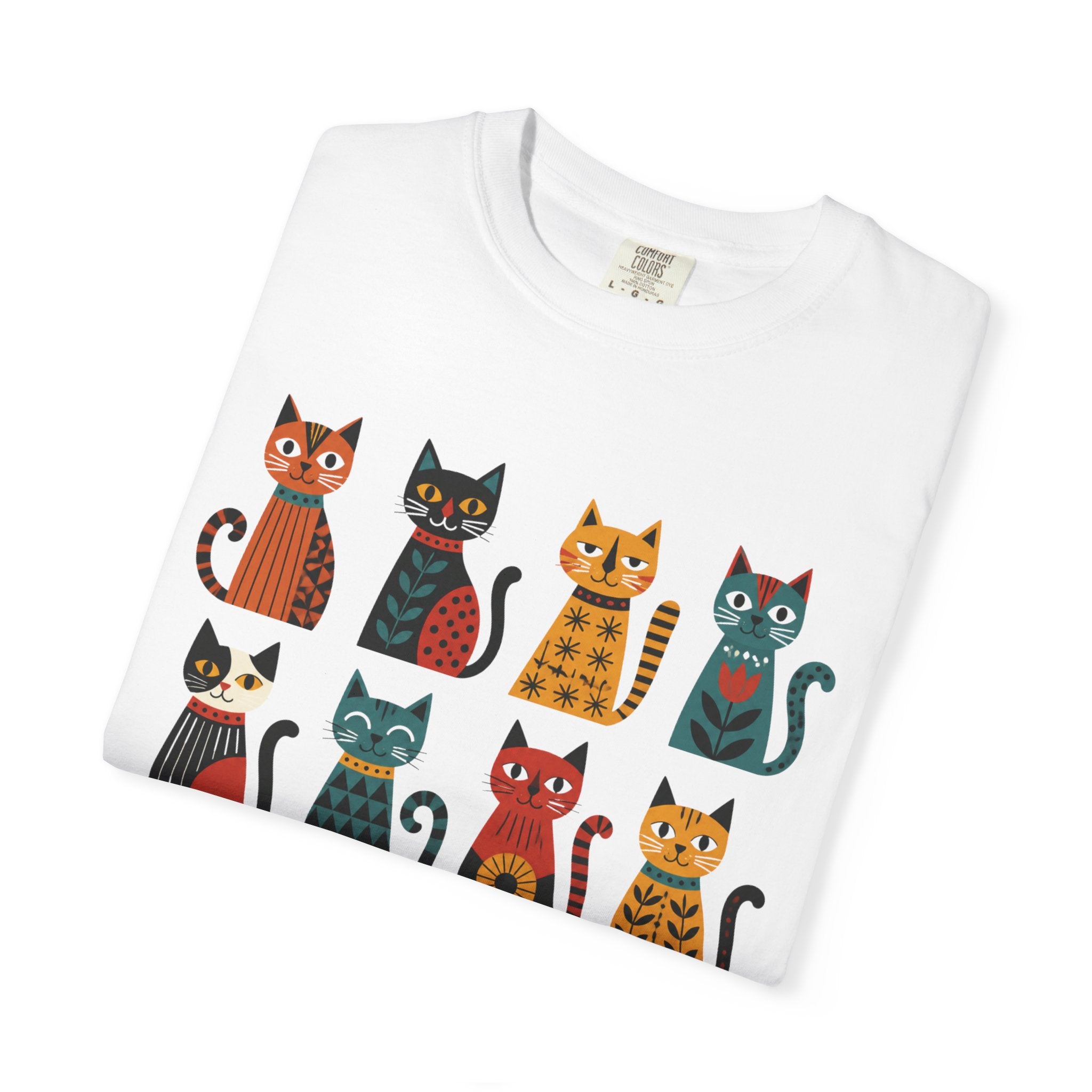 Nordic Folk Cats T-Shirt — 12 Scandinavian Patterned Cats