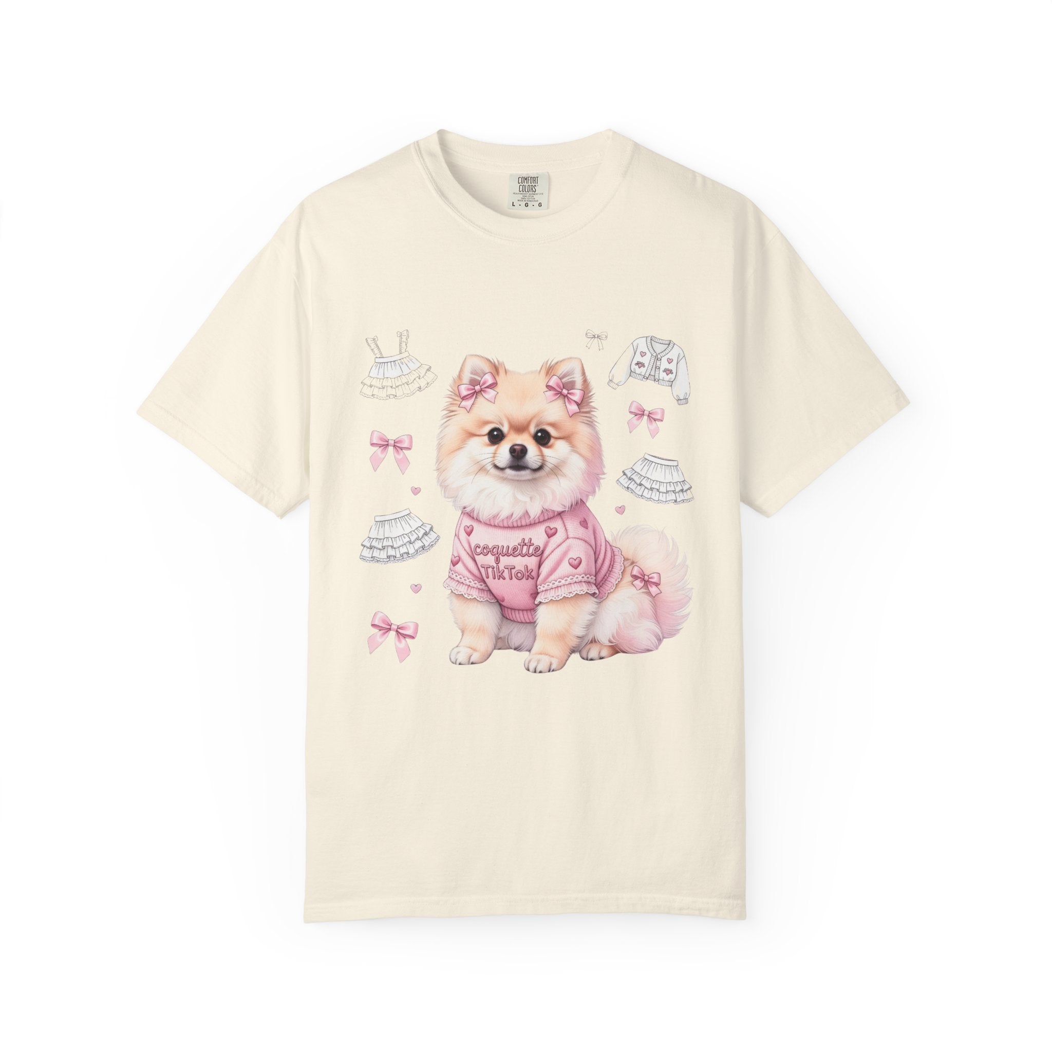 Pomeranian Coquette T-Shirt — 'coquette TikTok' Pastel Anime Dog Tee