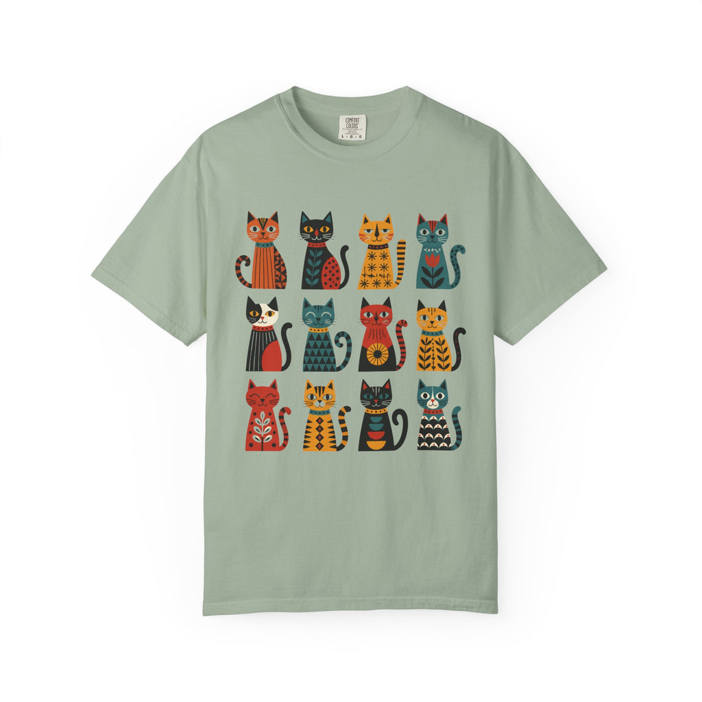 Nordic Folk Cats T-Shirt — 12 Scandinavian Patterned Cats