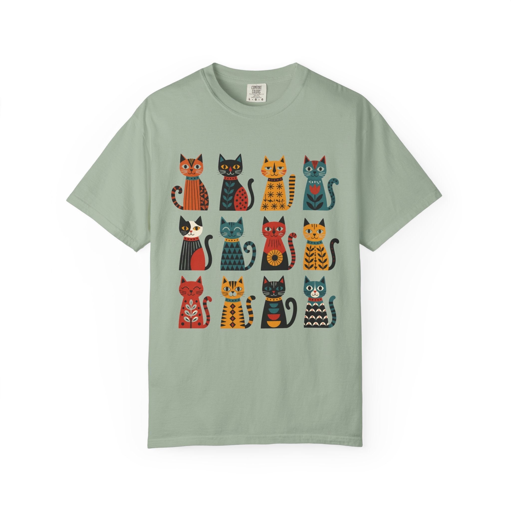 Nordic Folk Cats T-Shirt — 12 Scandinavian Patterned Cats