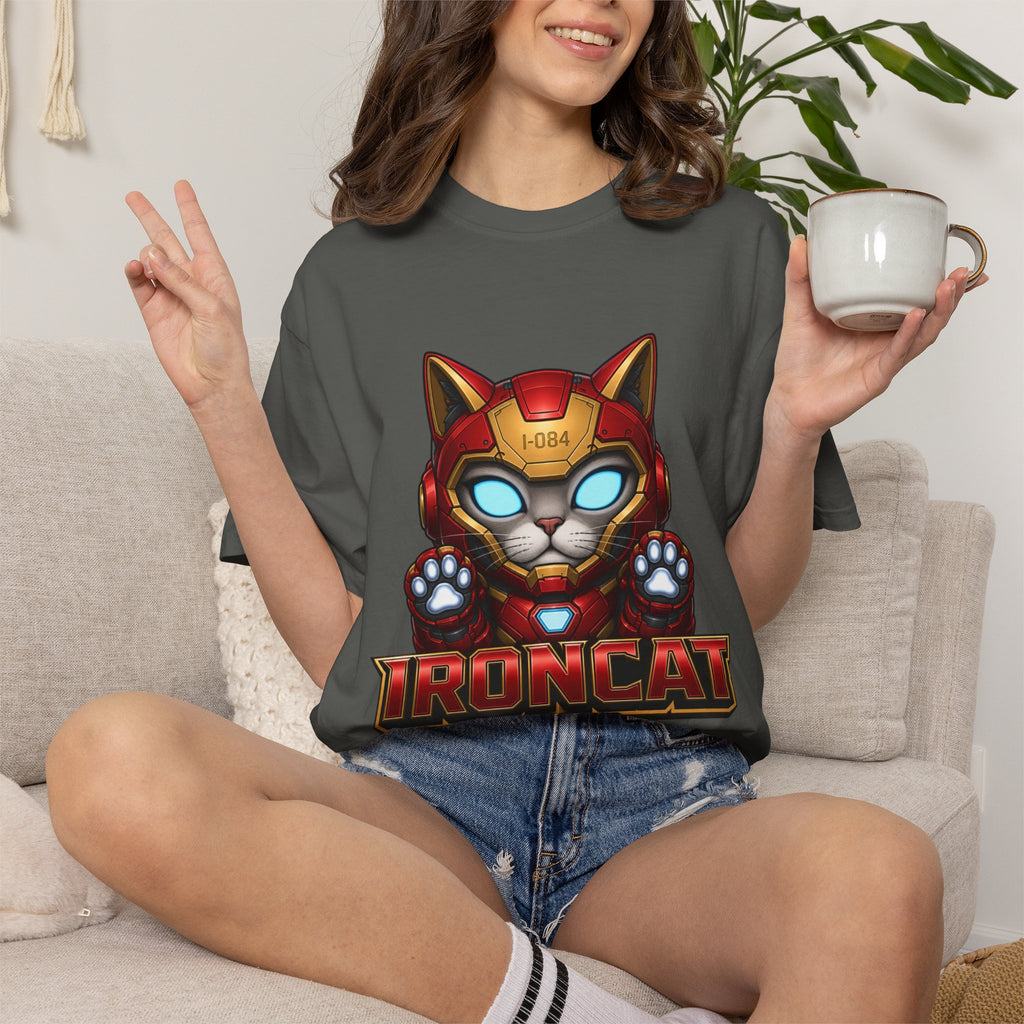 Ironcat T-Shirt — Superhero Mecha Cat Graphic Tee